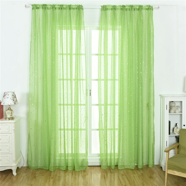 Pure Color Single Plain Tulle Voile Net Curtain Sheer Panels Slot Curtains Top 